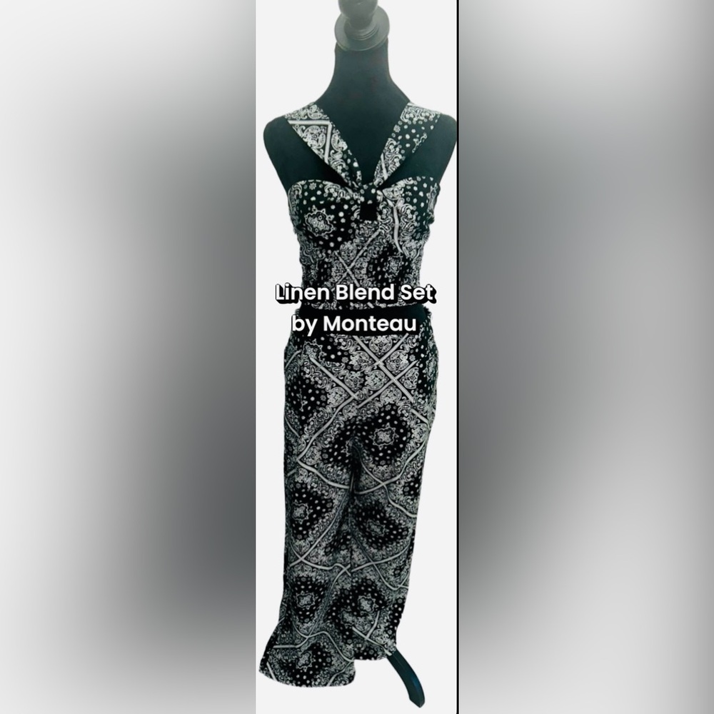 🖤🖤Monteau‎ Black and White Patterned Set-NWT🖤🖤